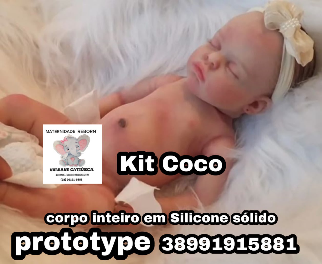 Bebe Silicone Solido Coco Em Destaque Maternidade Reborn Norrane Catiusca Artesao Morrinhos