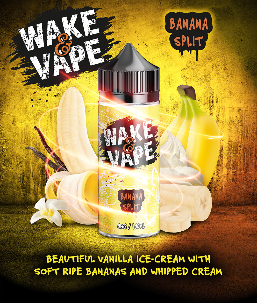 Wake N Vape Banana Split 100ml - WAKE N VAPE 100ML - Privilege Vapes |  Leamington Spa