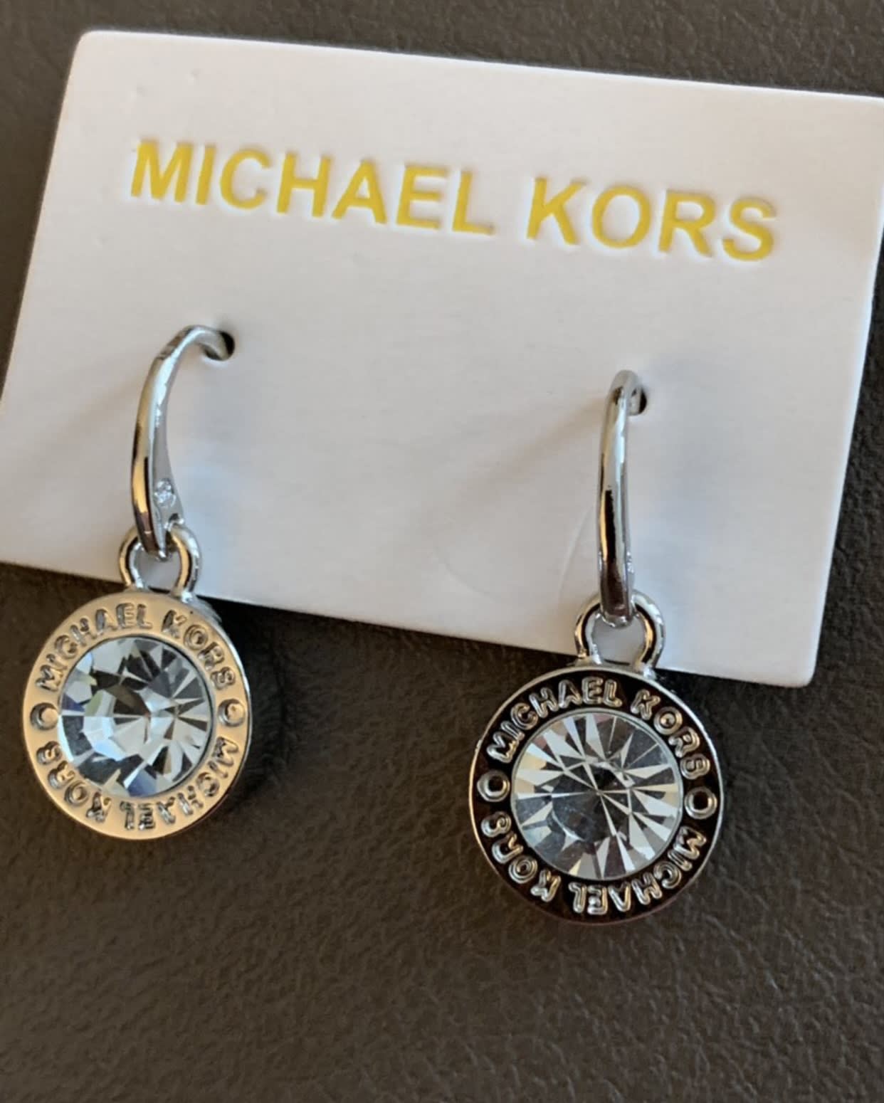 MK Diamond Silver Droplet Earrings 