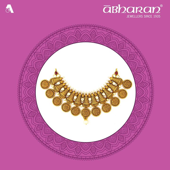 Gold necklace designs on sale in abharan jewellers