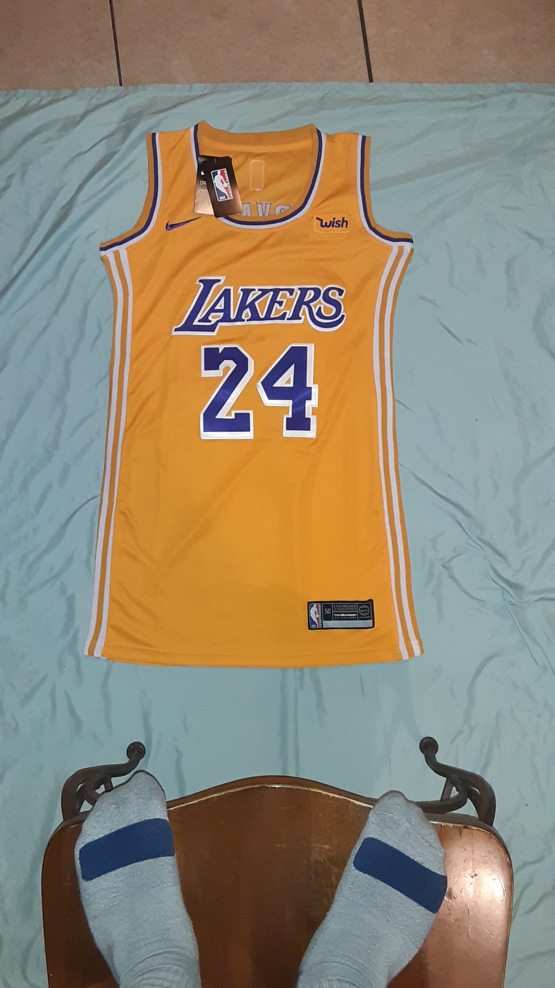 Kobe Bryant #24 LA Lakers Womens 1X Cotton Long Sleeve Jersey Shirt NWT