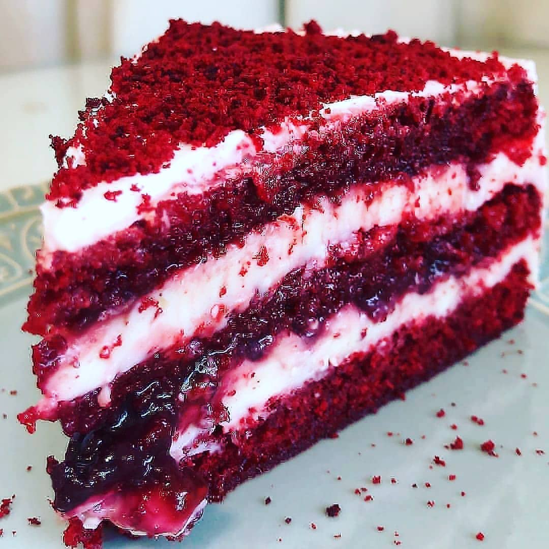 Bolo Red Velvet - Fatia