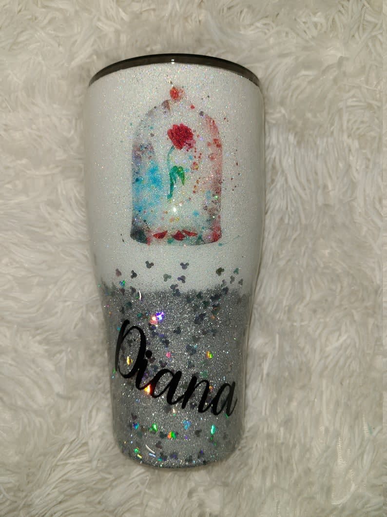Beauty and the Beast Glitter Tumbler and kids cup!
