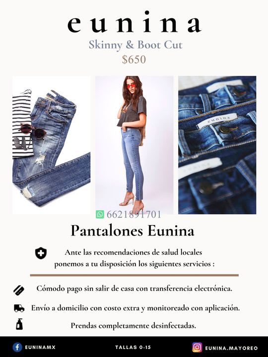 Pantalones eunina online mayoreo