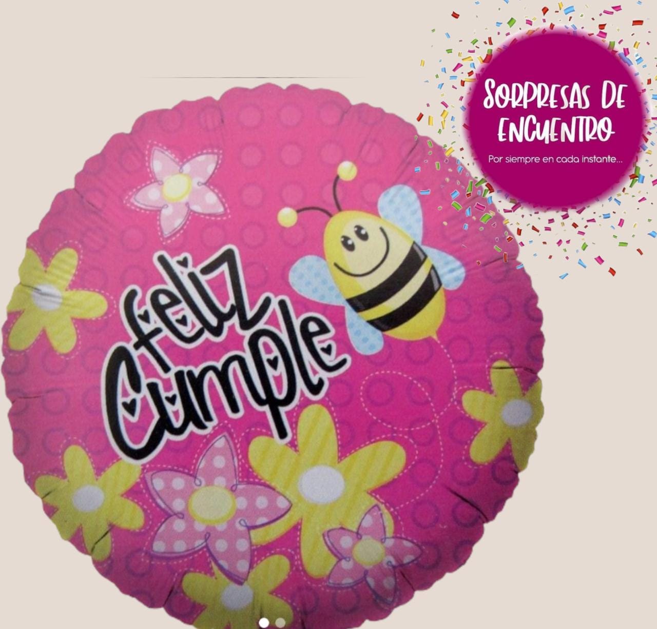 Globo metálico con helio Feliz cumpleaños