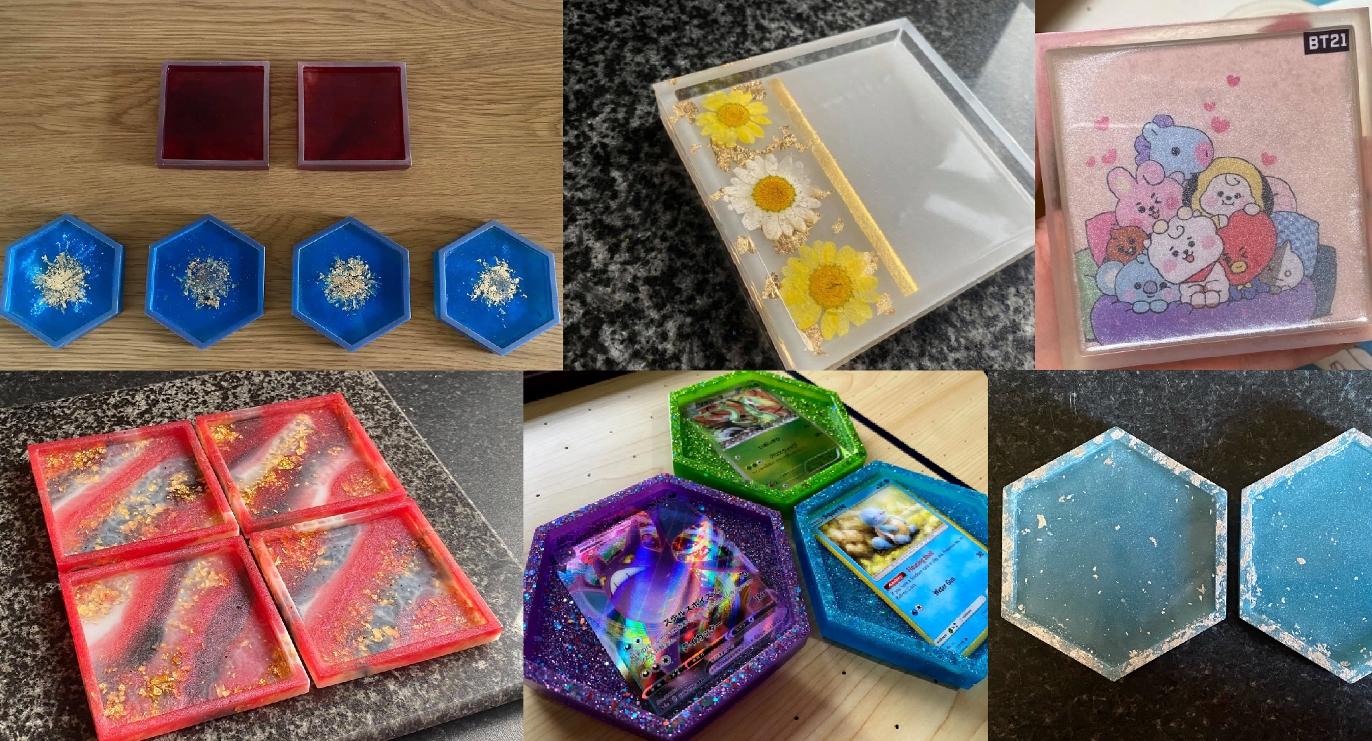 pokemon card coasters Wood and Resin Poké Ball Coaster Set main image 1