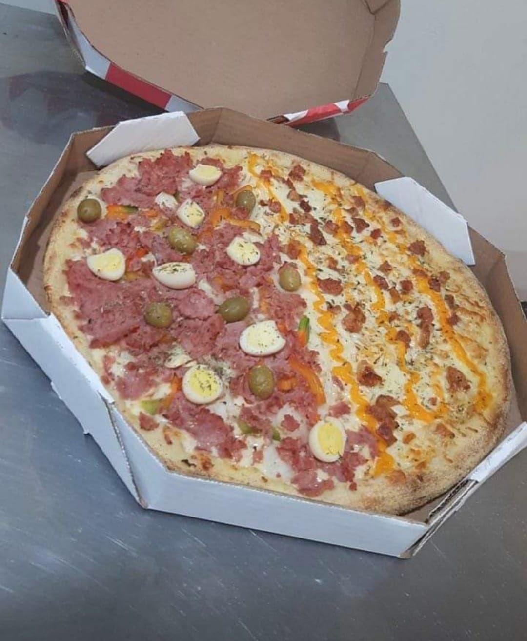 pizza de portuguesa e frango catupiry – Foto de Super Pizza, Maceió -  Tripadvisor