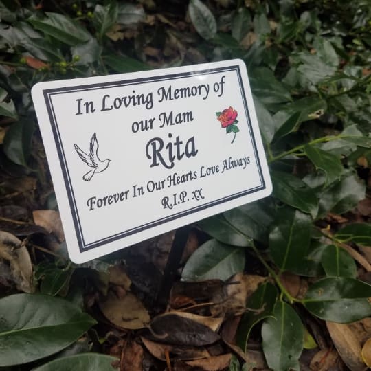 Personalised Grave Plaque Memorial Tribute Grave Marker Remembrance Temporary Grave Plaque G8
