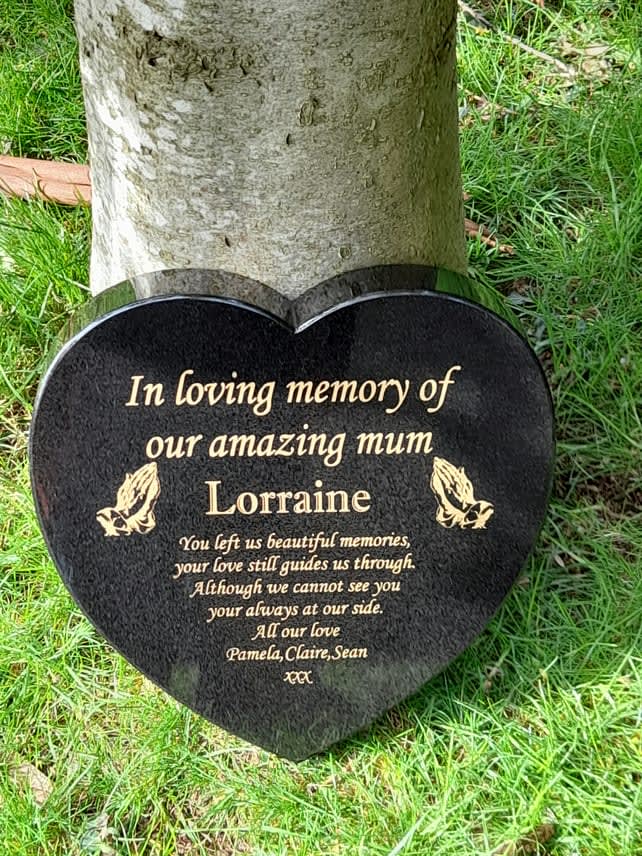 Grave Marker Grave Stone Memorial Plaque Stone Heart shaped Grave Plaque  Memorial Gravestone B21