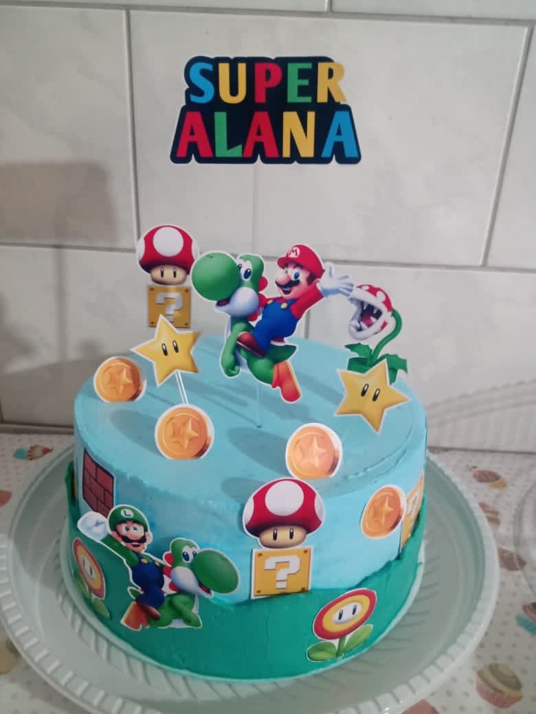 Bolo Personalizado Mario Bross em BH.