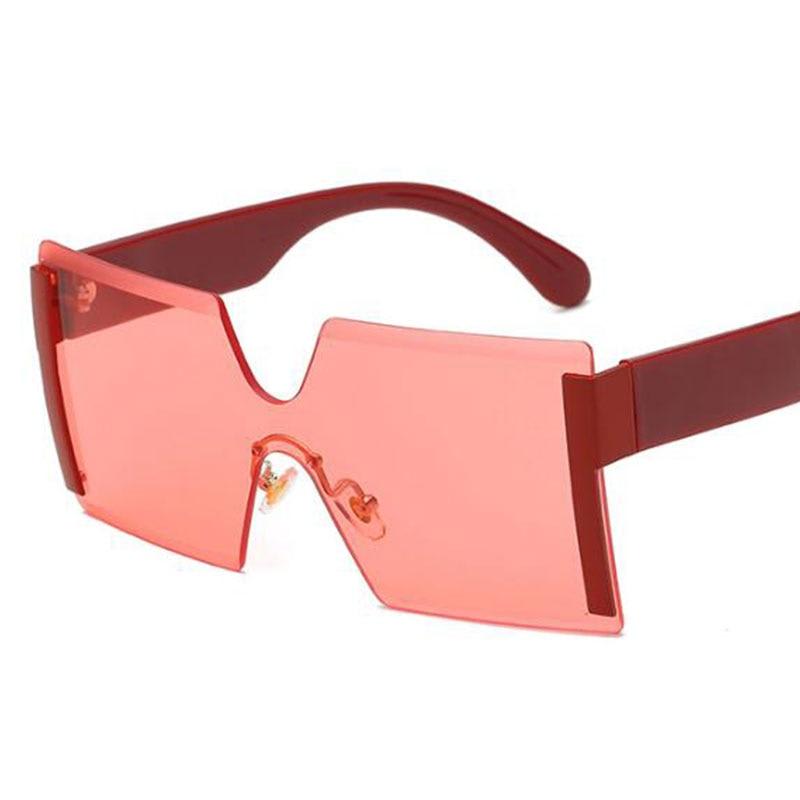 Oversize Square Half Frame Sunglasses