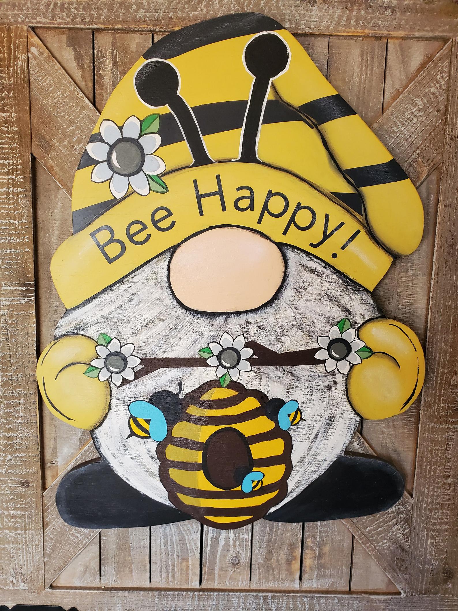 Welcome Bumble Bee Gnome Sign Round Spring Summer Sign for 