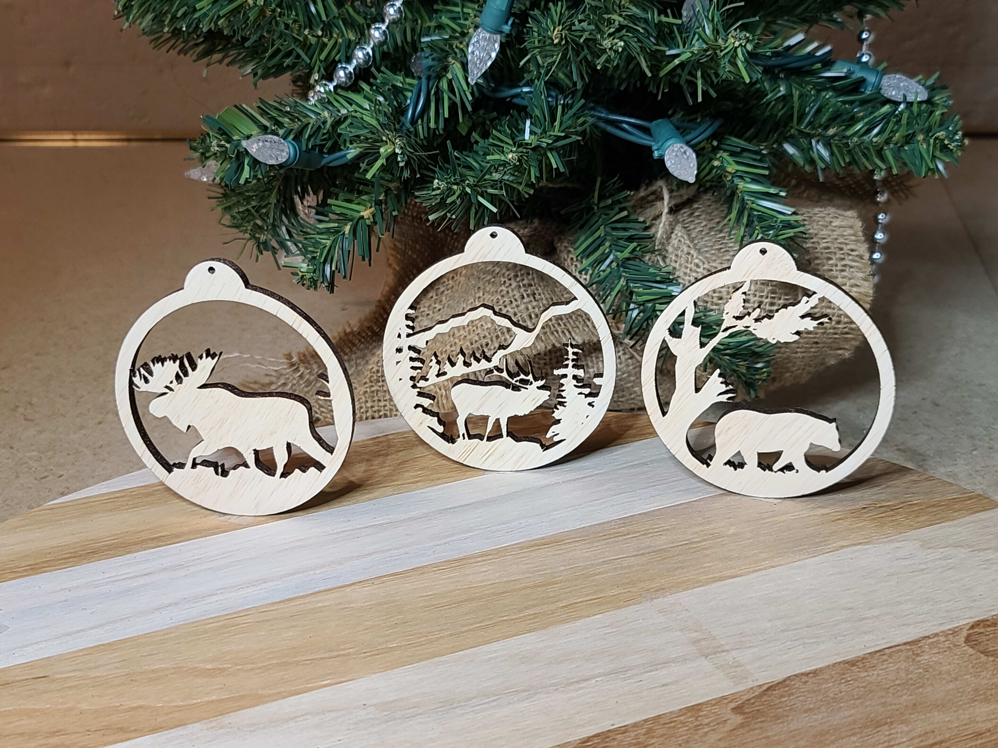 Bear Elk Moose Christmas Ornaments