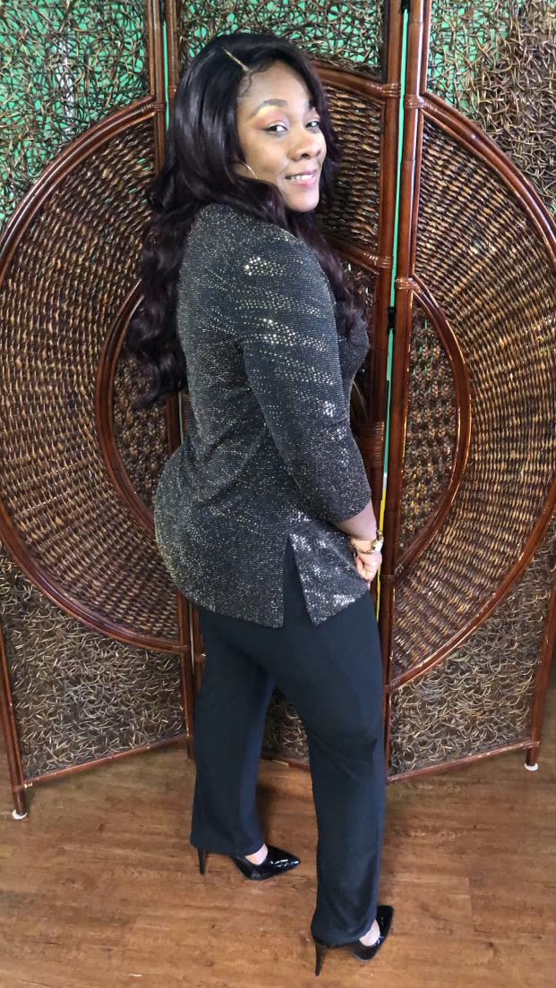 gold sparkle pants