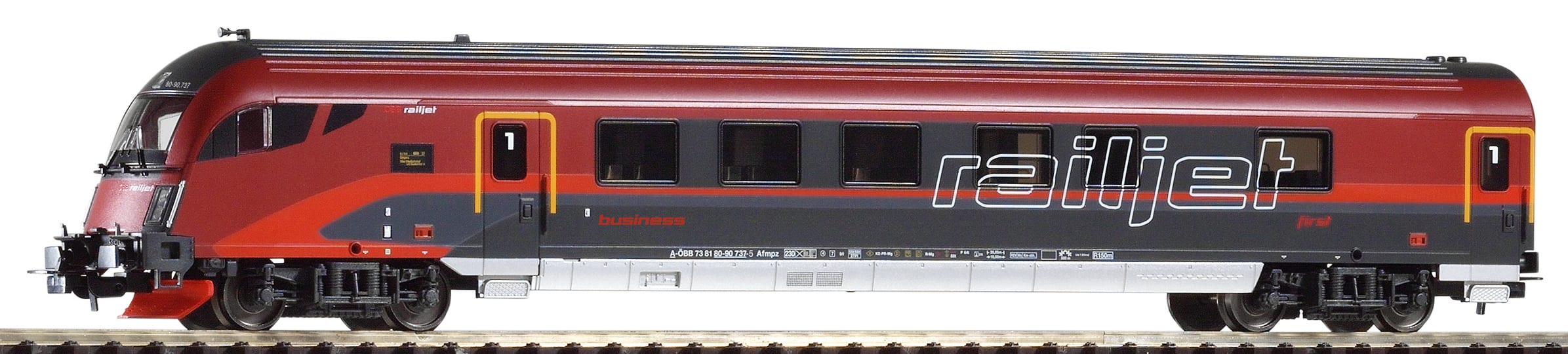 Vagón de Tren de pasajeros de Primera Clase Color Gris Piko 57614 ÖBB IC V Rojo 