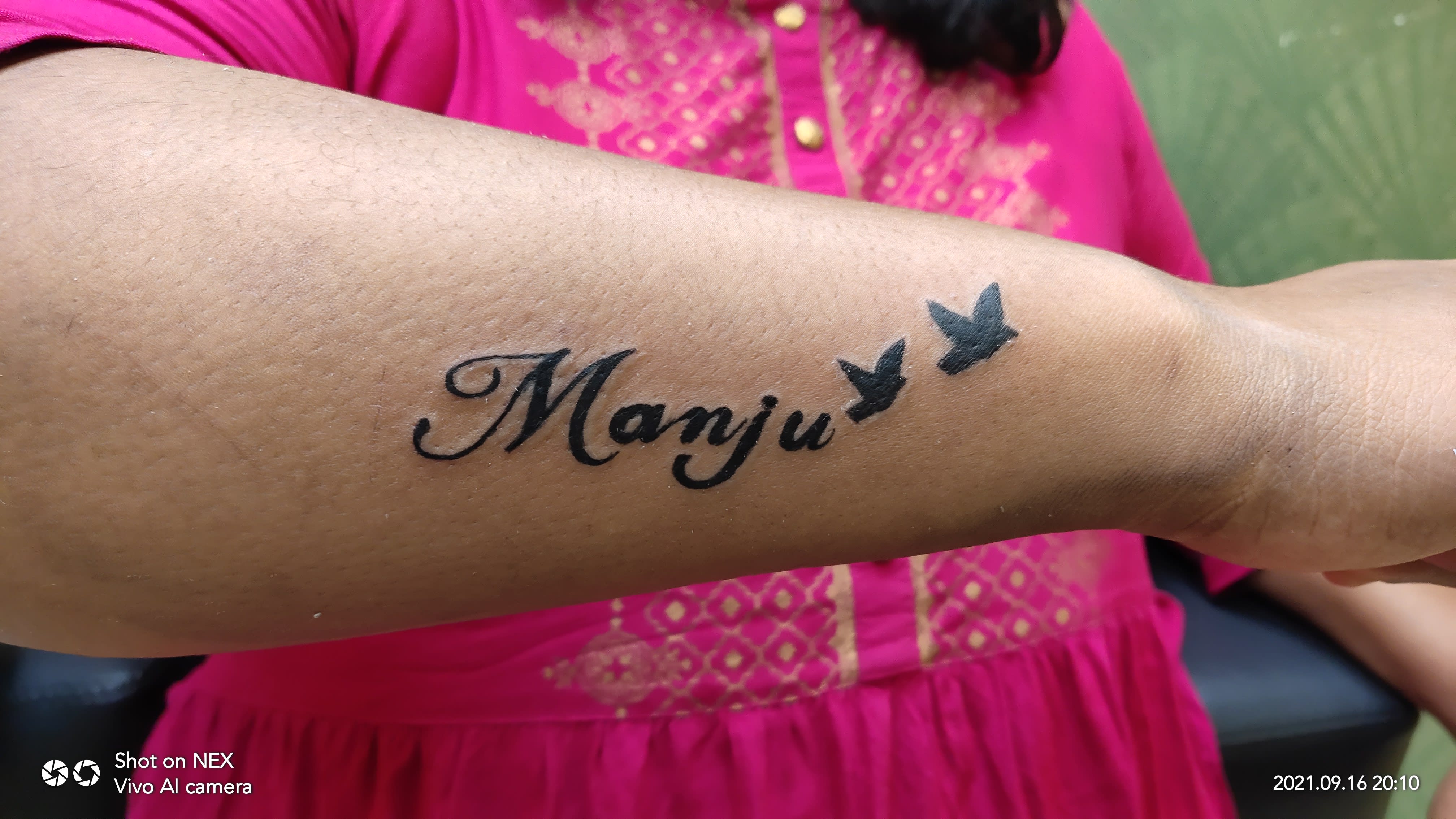 Manju name tattoo | Name tattoo, Art tattoo, Jesus fish tattoo