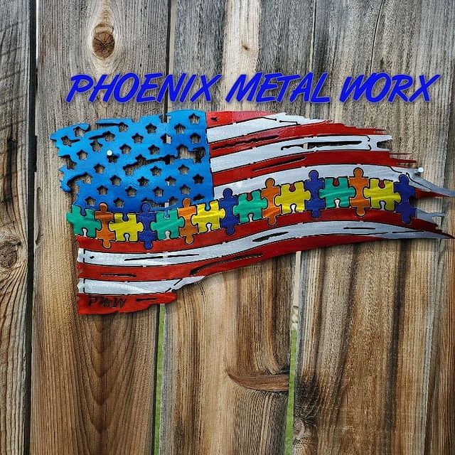 Autism Awareness Tattered American Flag What s Available