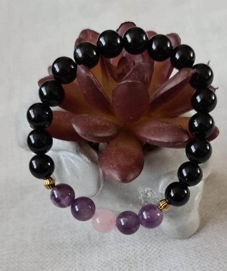 Rose Quartz Semi-Precious Stone beads Bracelet - Beads And Stones