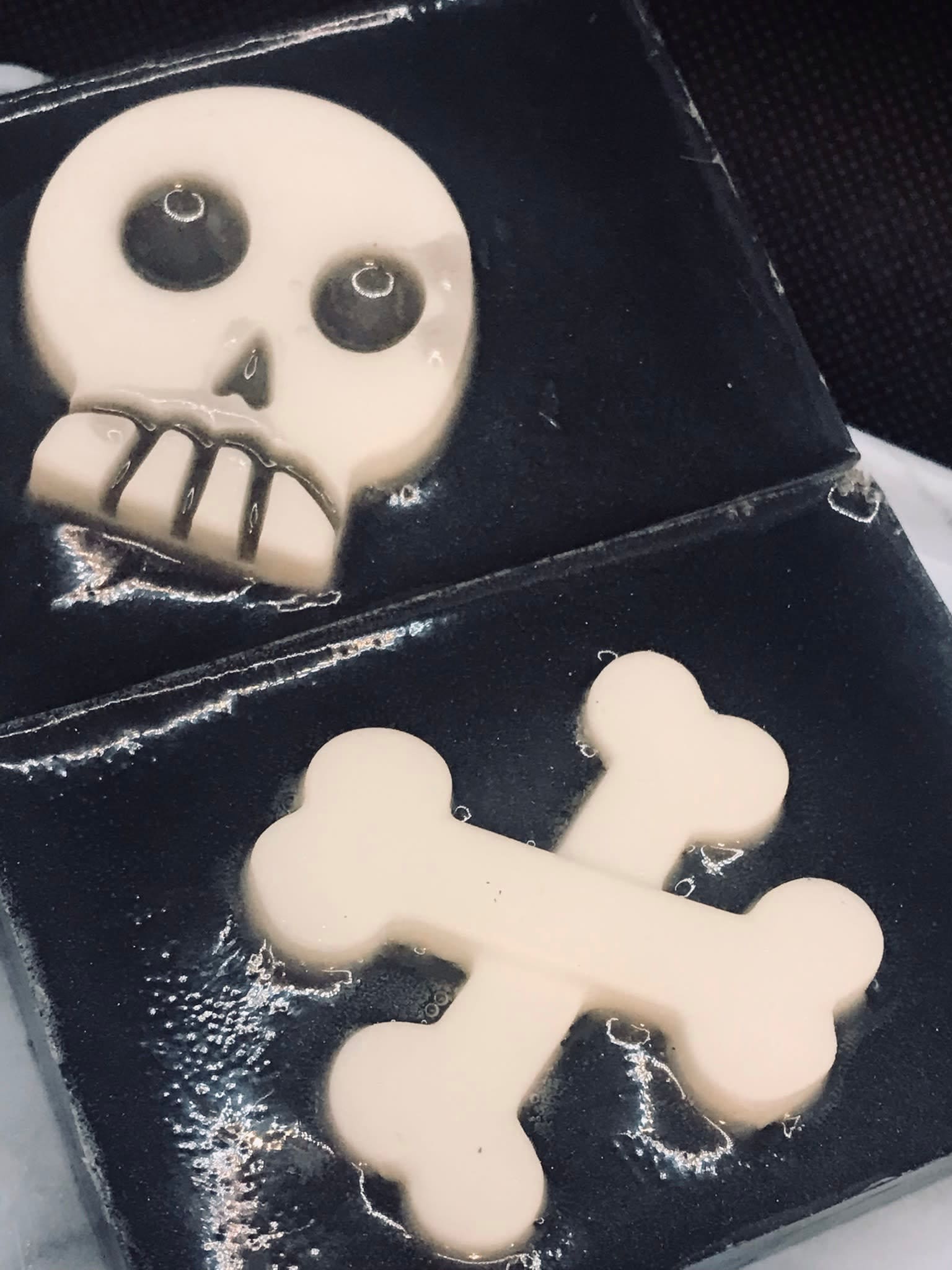Skull & crossbones bar soap Halloween soaps Soaps by Kristy Bath