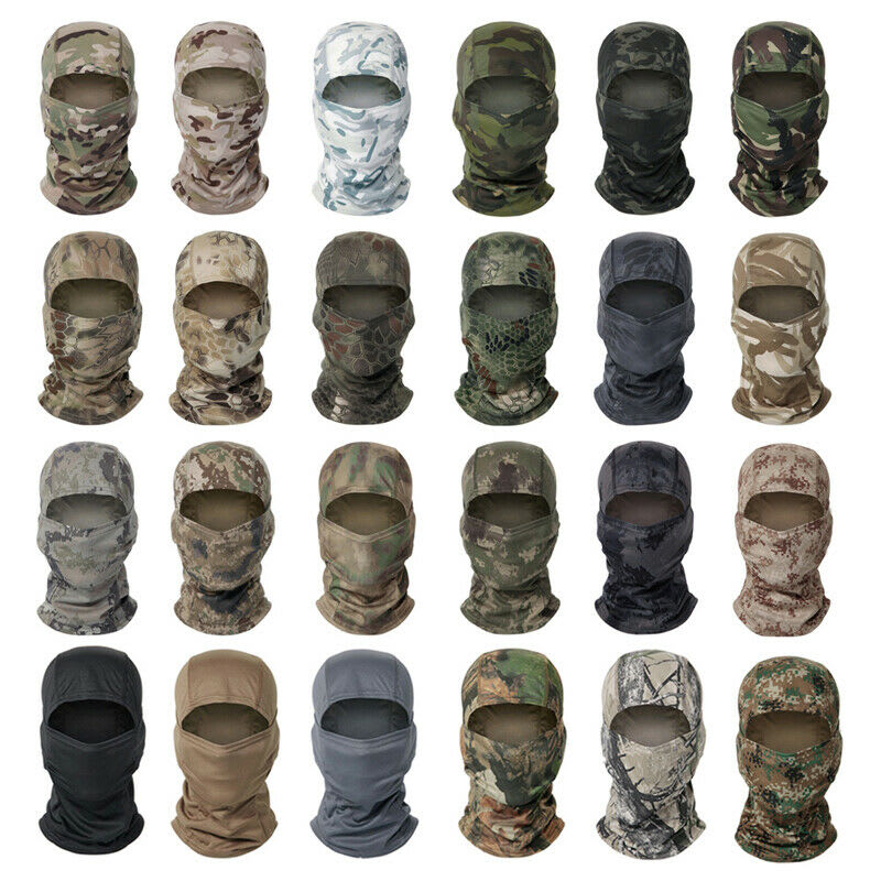 Tactical Camouflage Hunting Balaclava Face Mask - Brindle Black