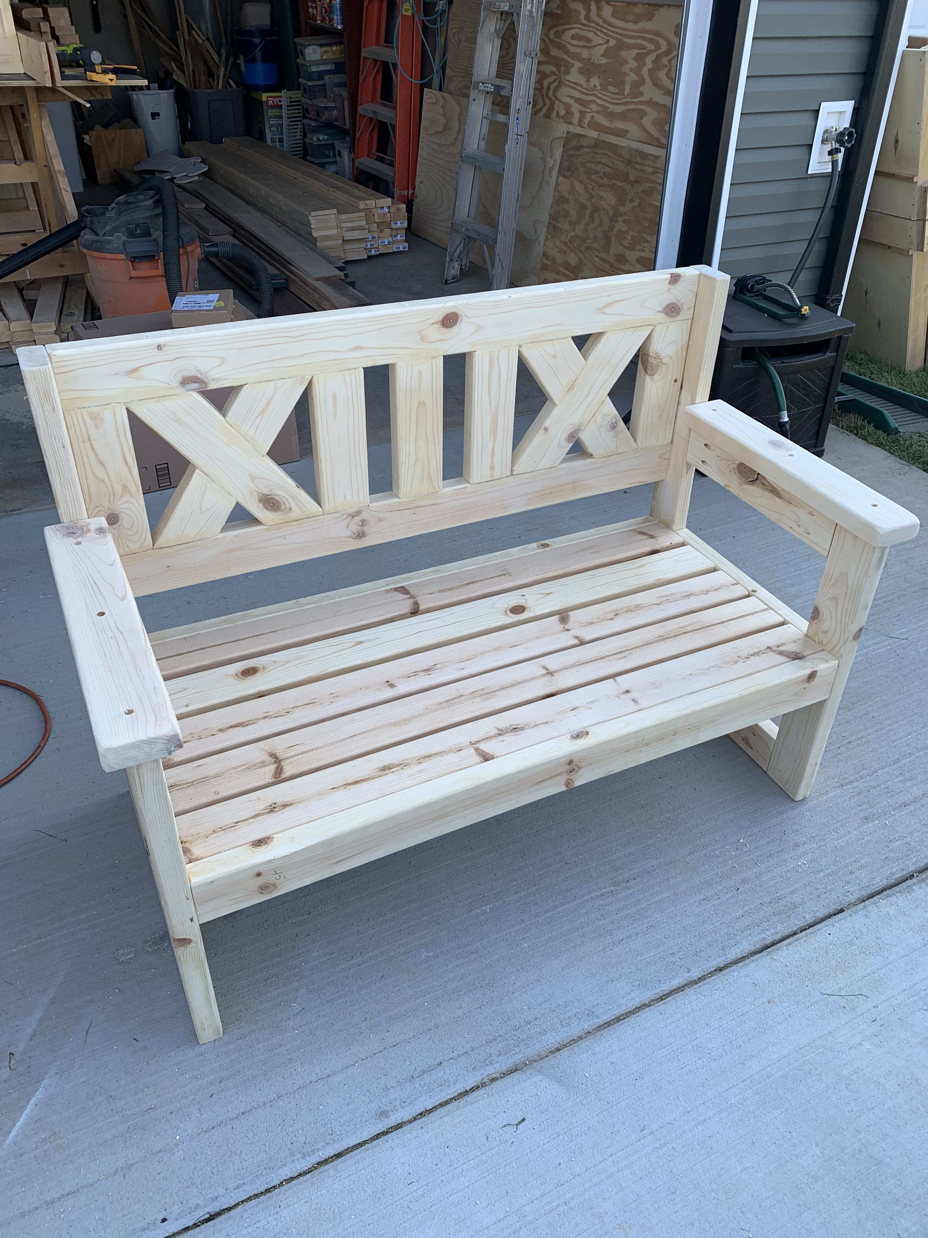 farmhouse outdoor bench