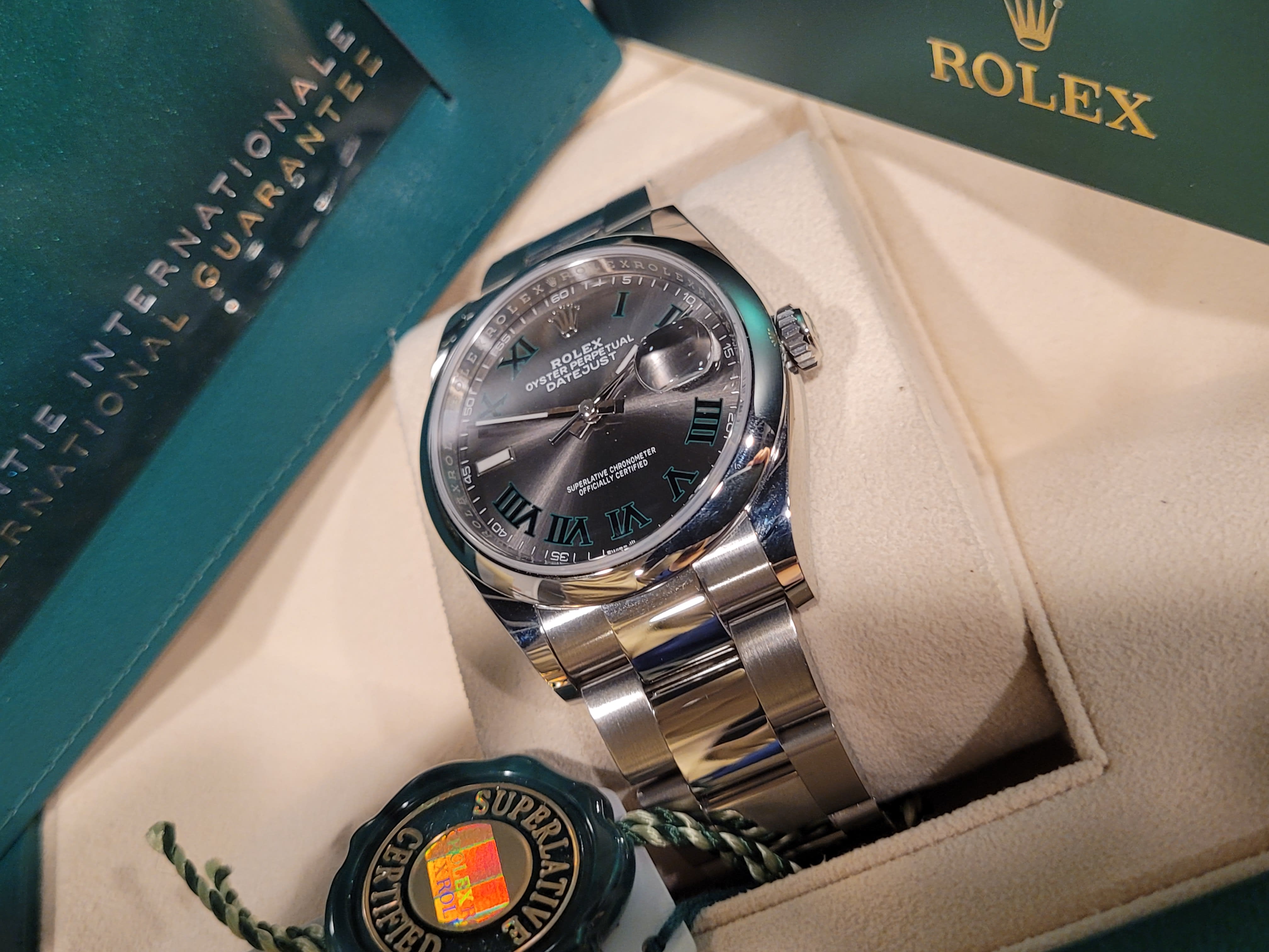 Rolex Datejust Wimbledon 36mm Pre Owned Luxury Watches Chateau