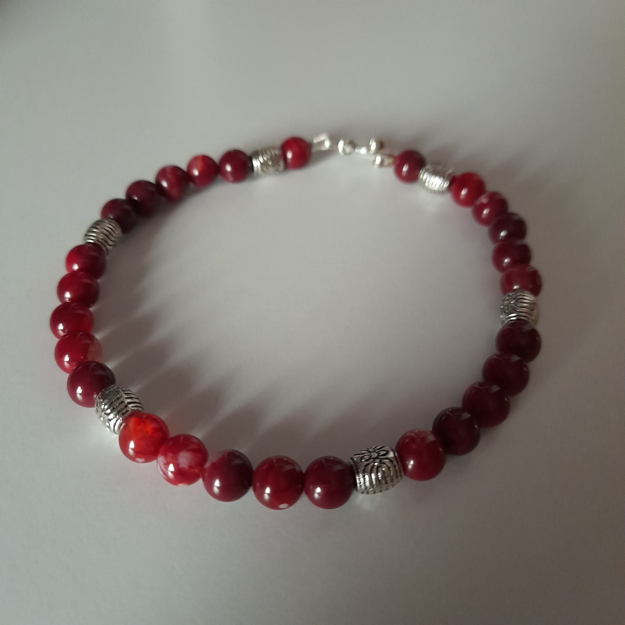 Dark Red Banded Agate Bracelet Bracelets Serenity-Ashburton