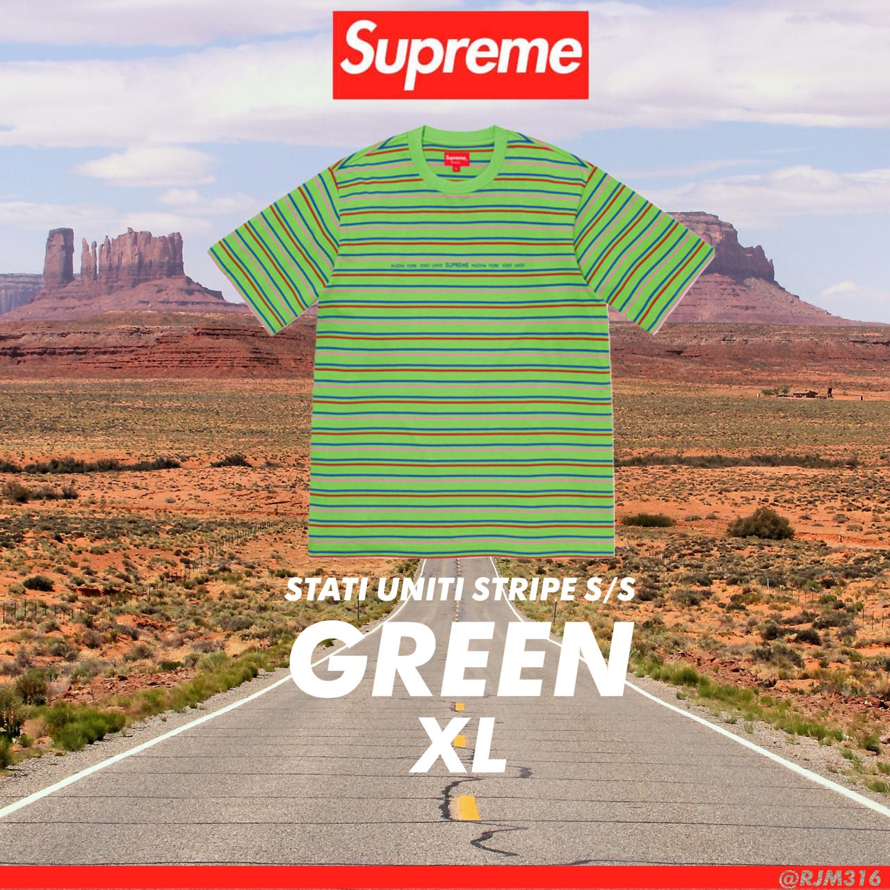 Supreme Stati Uniti Stripe S/S Tee