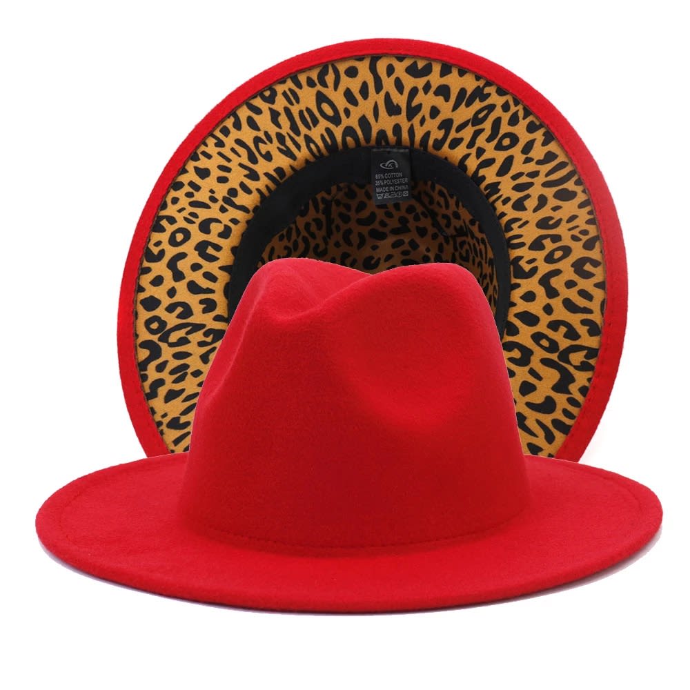 Two tone Uni-sex Fedora - Cheetah Print Fedora - Fedora Two tone Uni-sex Fedora - Cheetah Print Fedora - Fedora