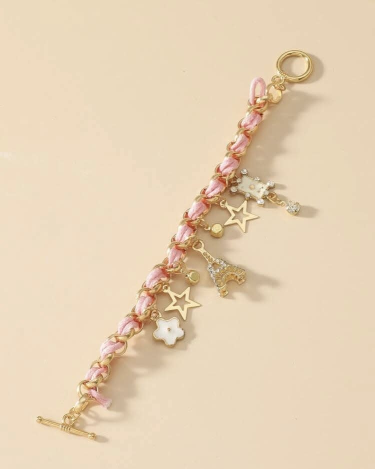 Rosny & Company Inc | Quality Wholesale Jewelry | Bangle/Bracelet | Charm  Bracelet Made With Swarovski Crystals - Clover Ball Eiffel Tower