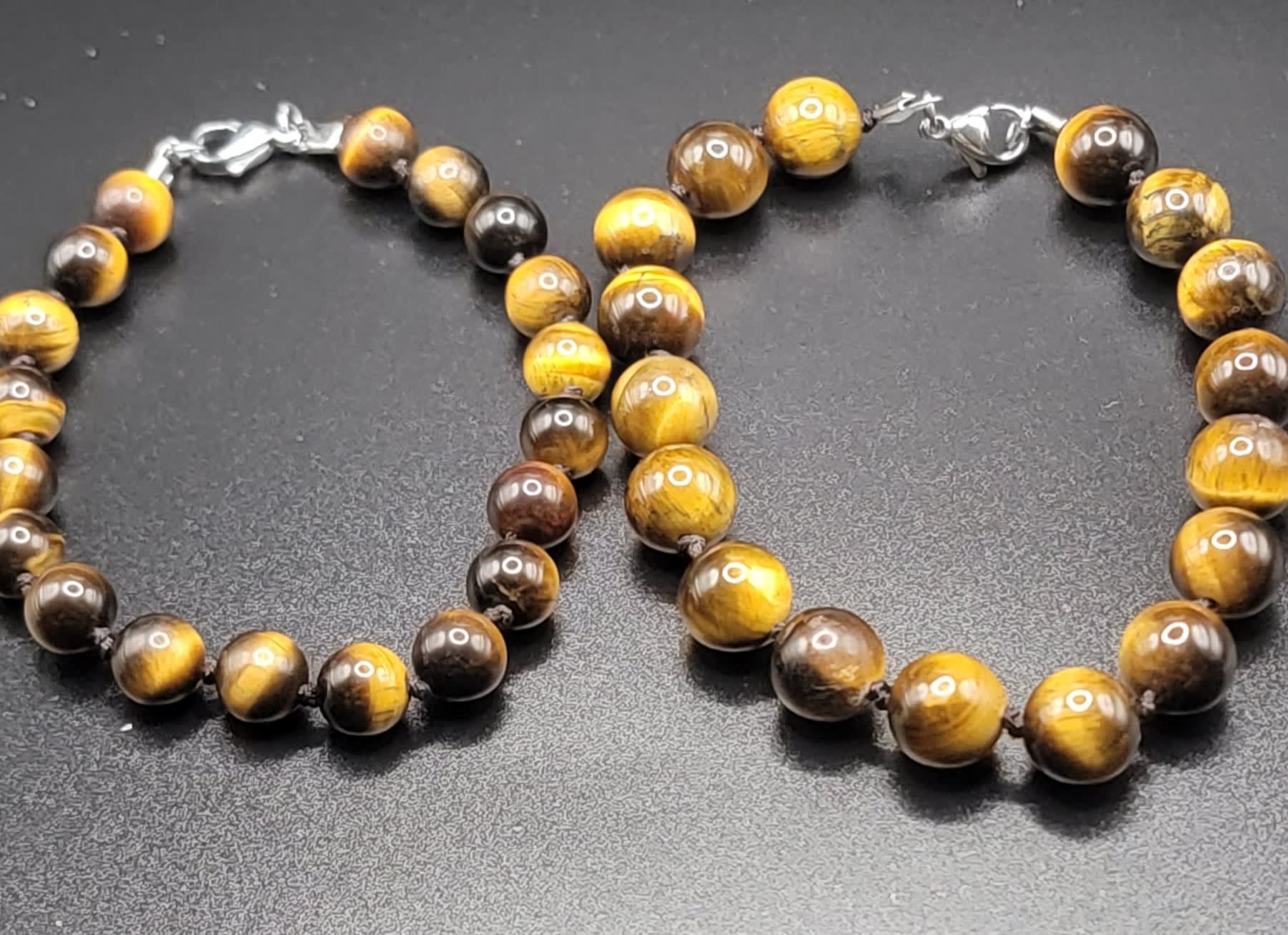 Large Bead Matte Gold Tiger Eye Bracelet - Luck & Success - Minera Emporium  Crystal & Mineral Shop