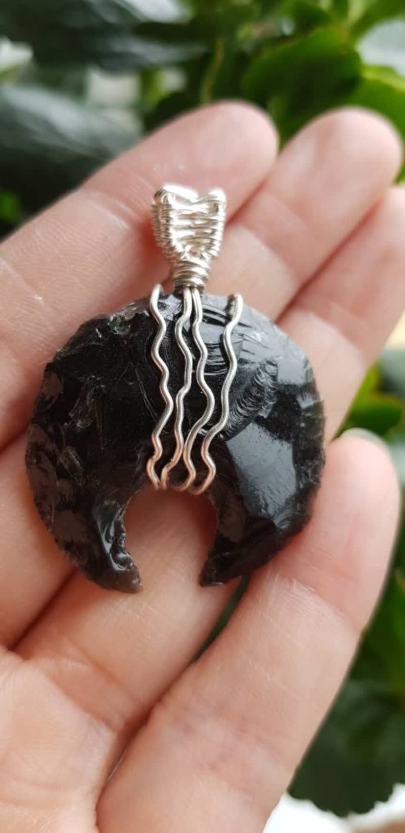 Black deals moon pendant