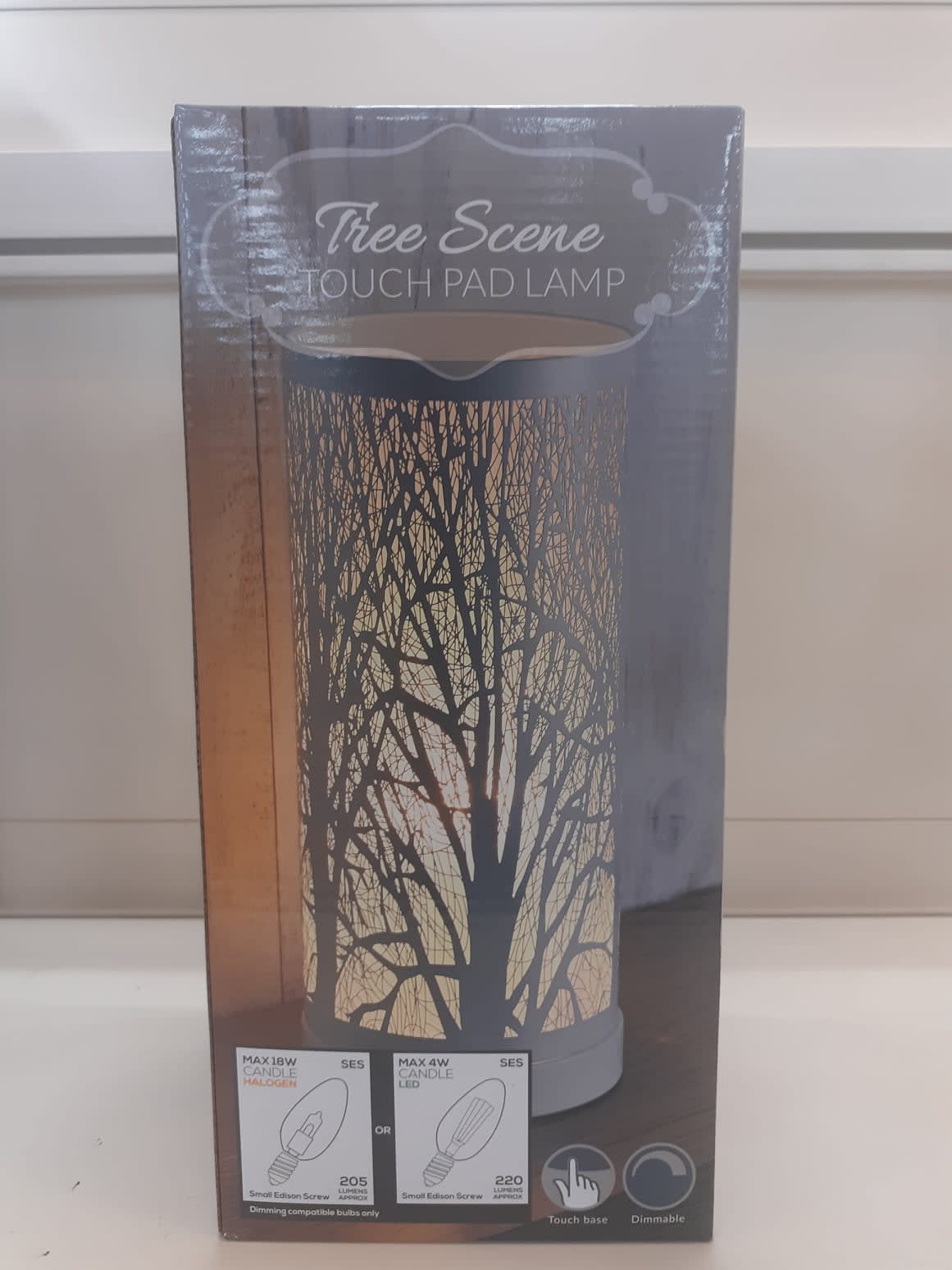 silver tree scene touch lamp