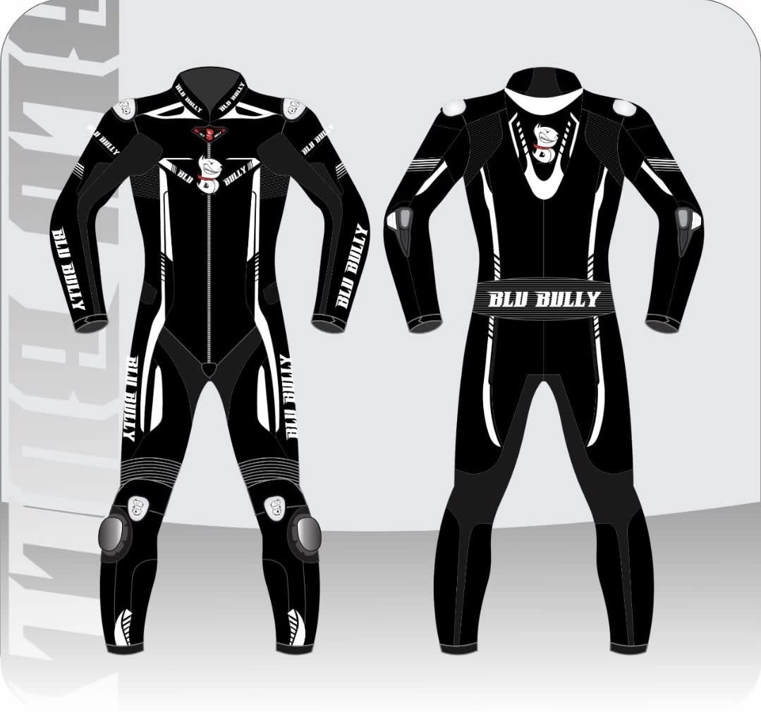 black motorbike suit