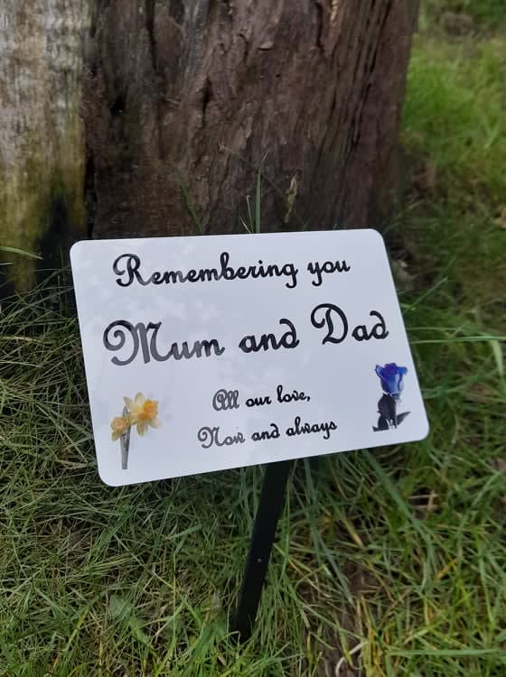 Memorial Grave plaque Mum Dad Grave marker Remembrance Plaque Grave
