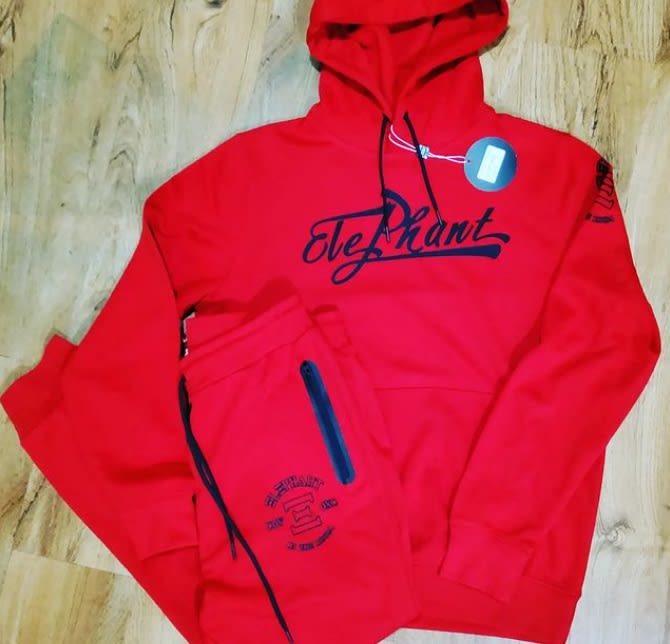 red tech tracksuit