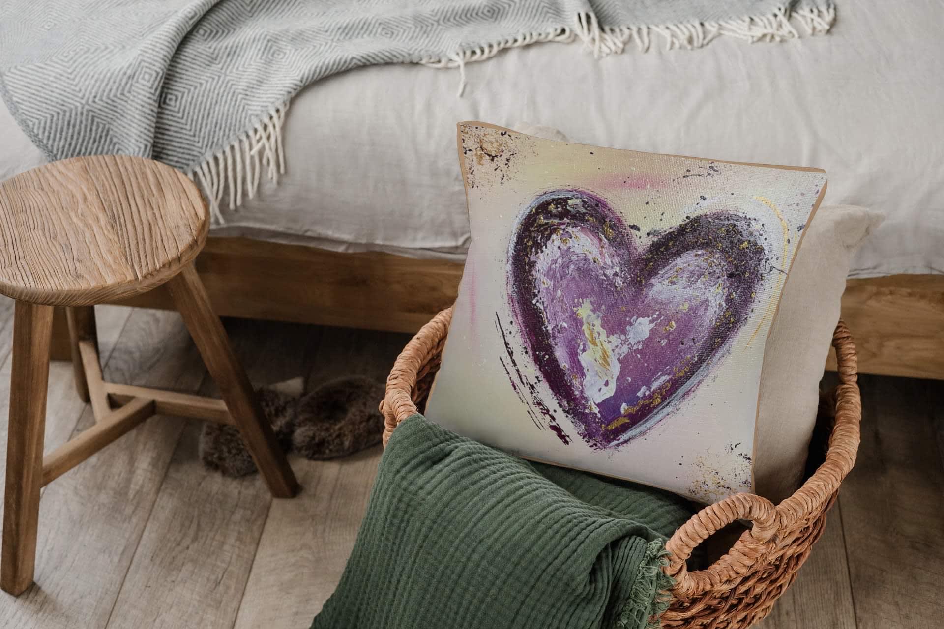 Purple heart hot sale cushion