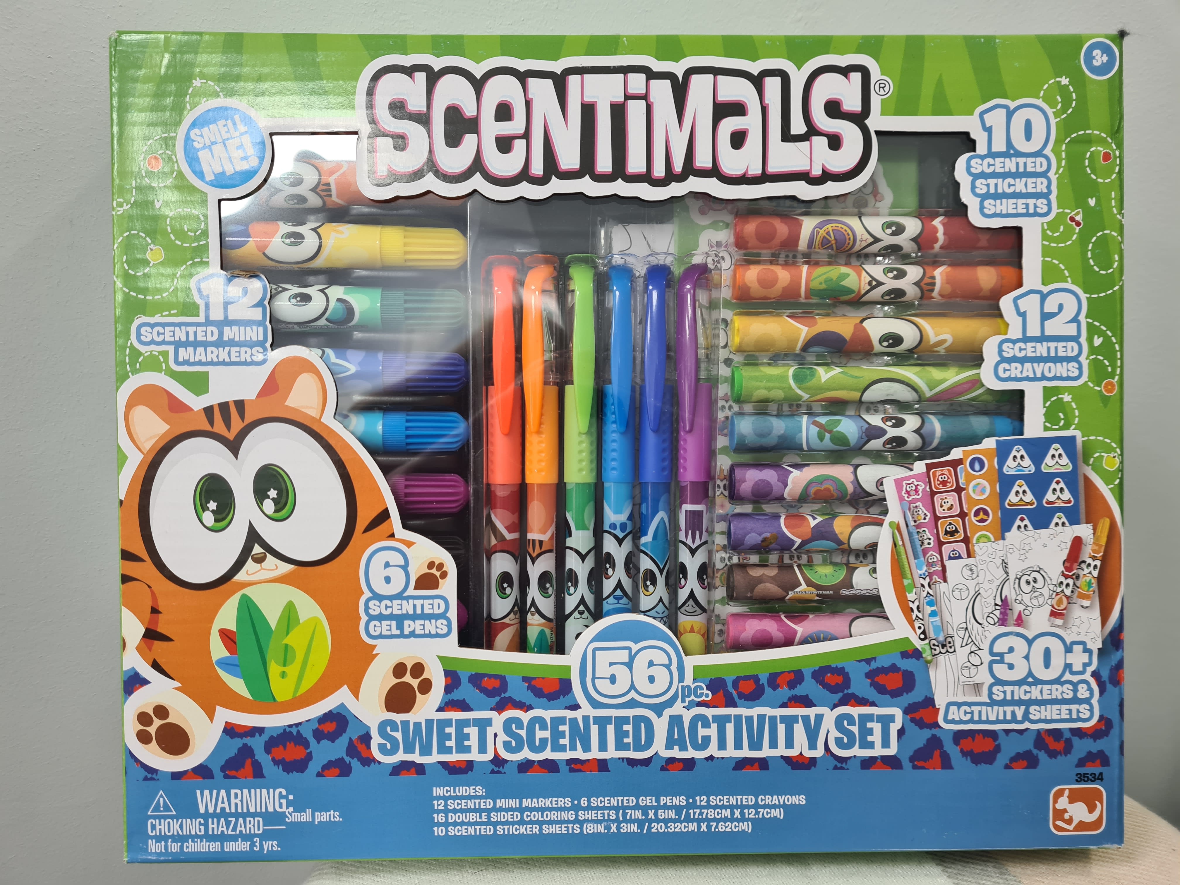 Scenticorns art supplies, coloring set, drawing kit, book - scentimals  sweet scented activity set - kids art supplies - markers, crayons