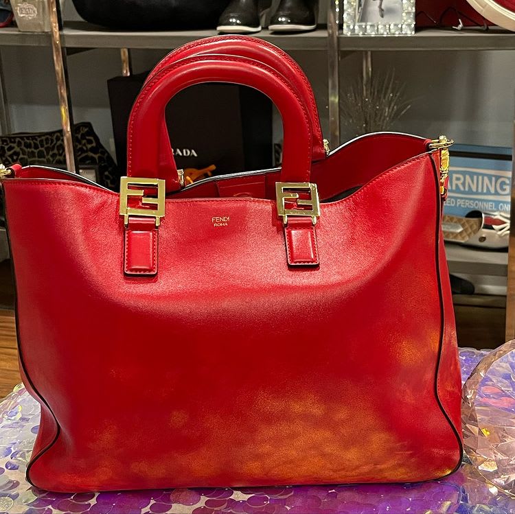 Red discount fendi handbag