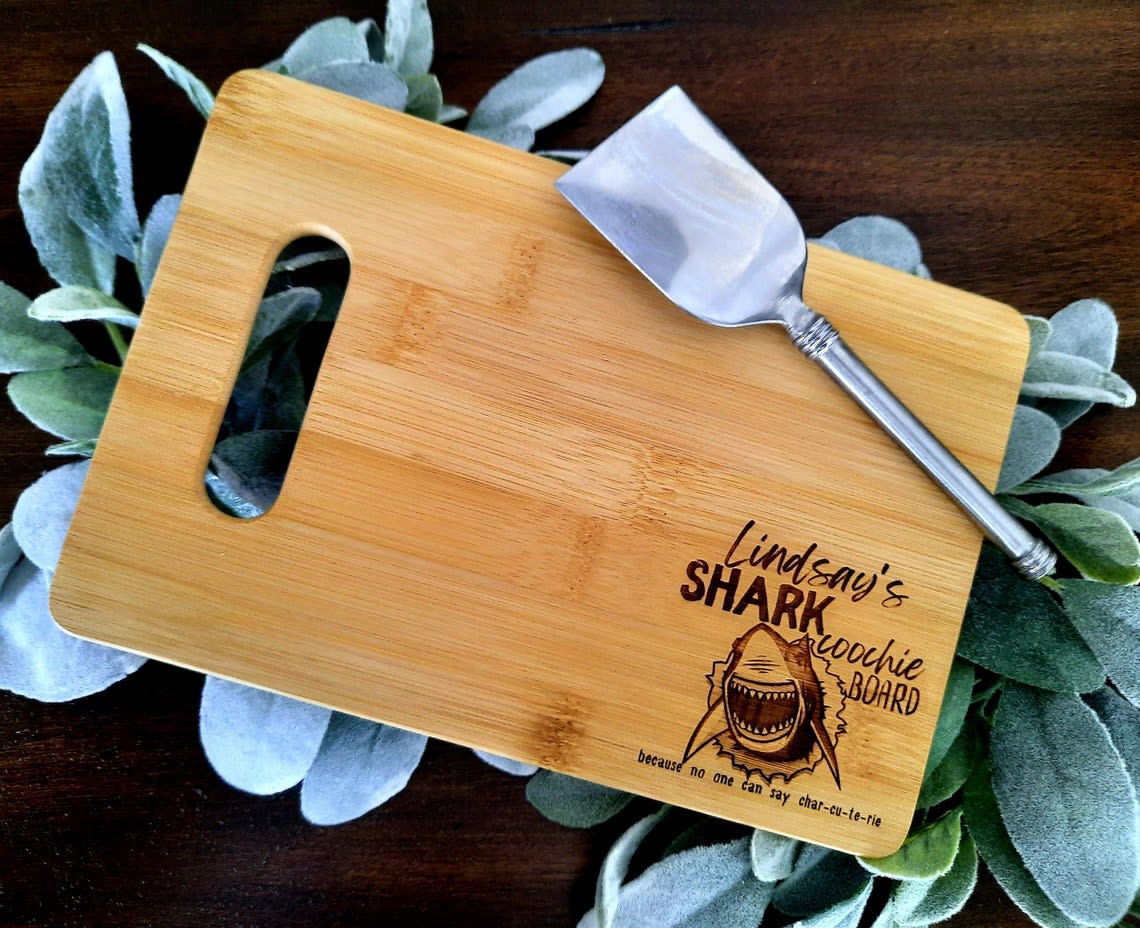 Buy Laser engraved bamboo cutting board with custom design, size: small  online from $18.00