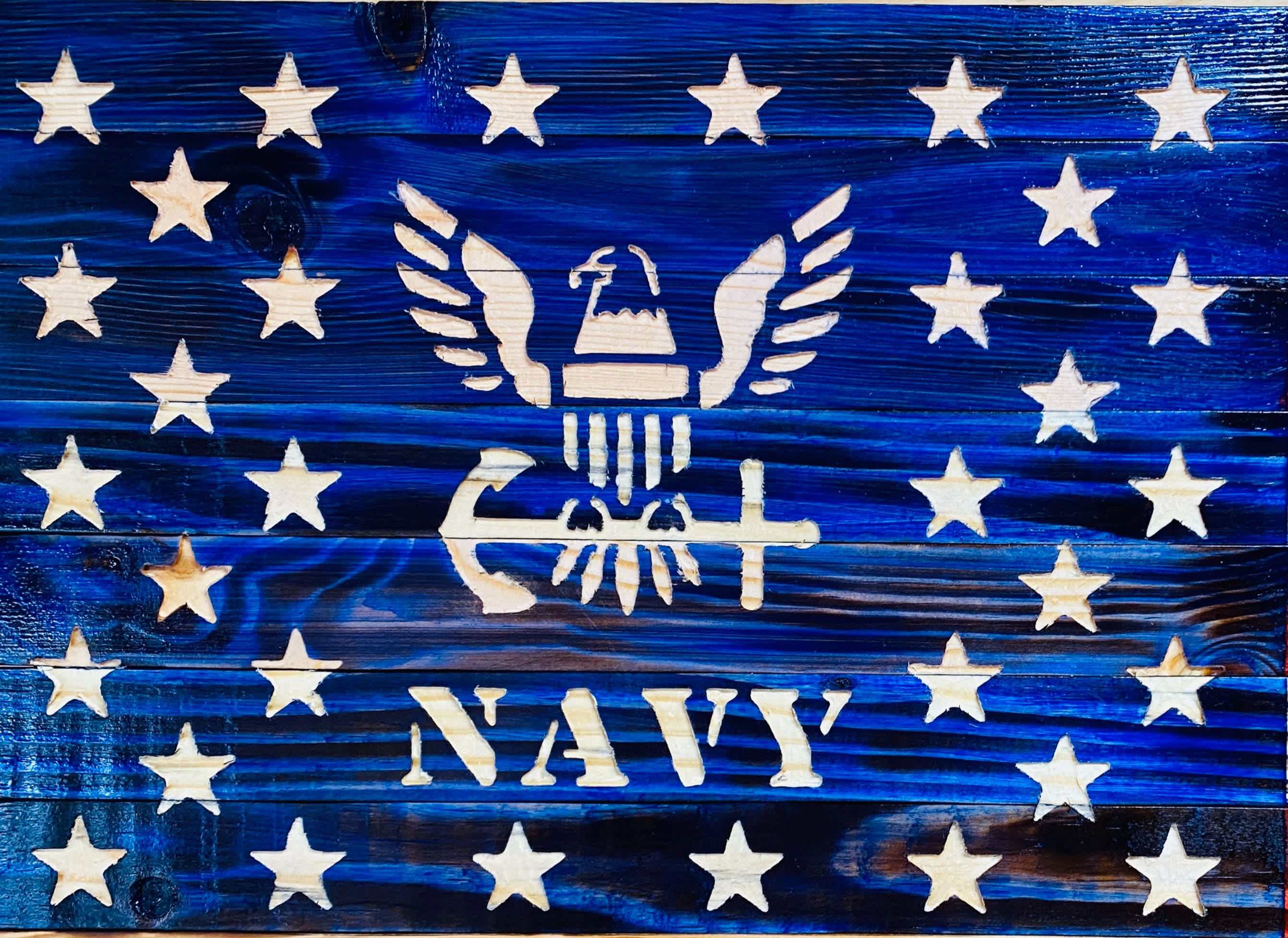 wood navy flag