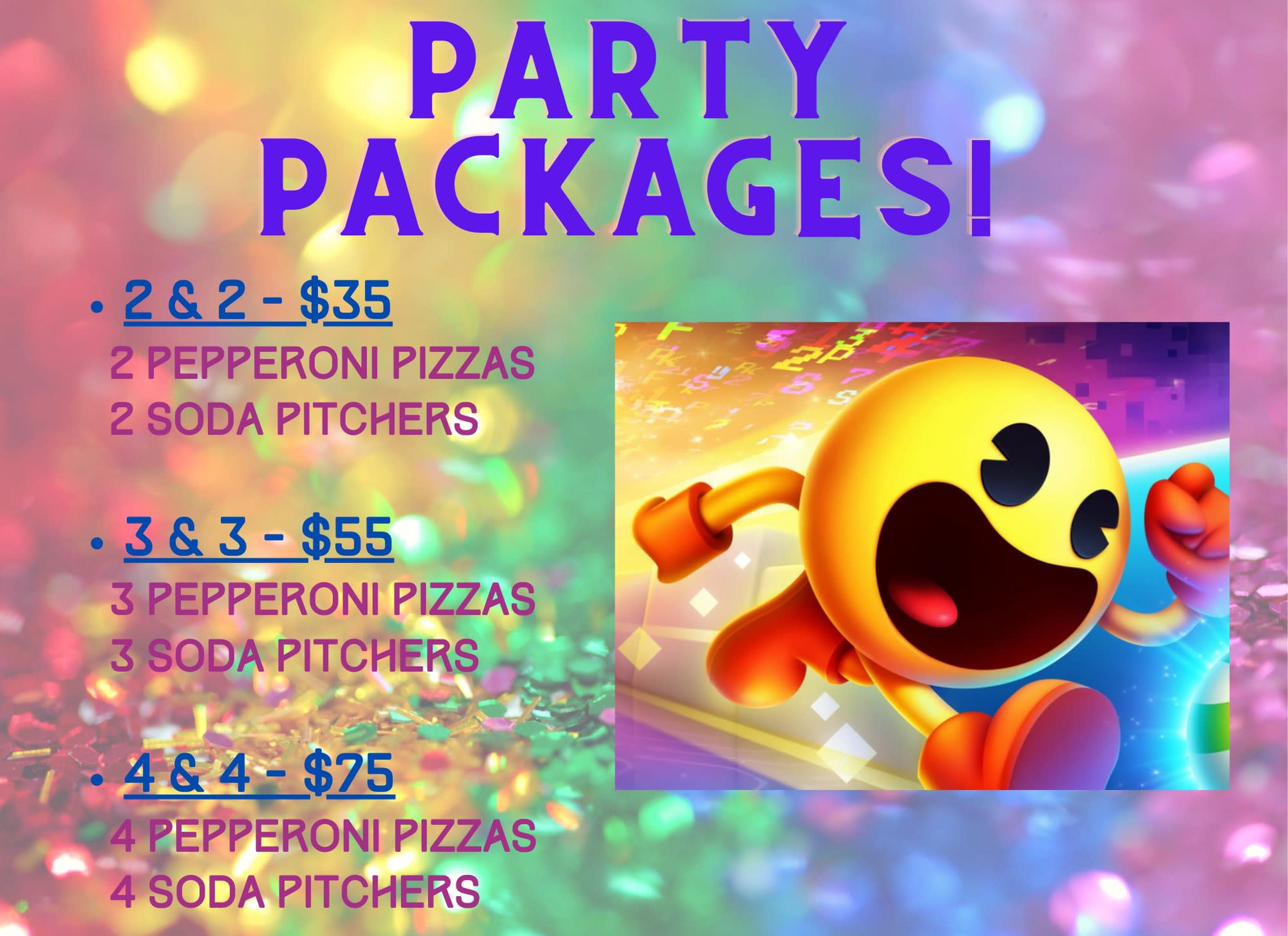 Party Packages Party With Us! Insert Coin Arcade & Bar Centralia