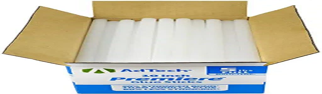 AdTech Premiere Hot Glue Sticks 10 Full Size, White, 85 Sticks