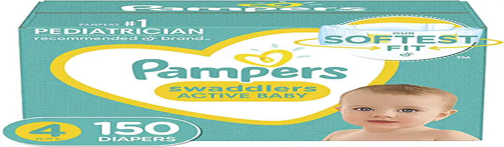 Diapers Size 4, 150 Count - Pampers Swaddlers Disposable Baby