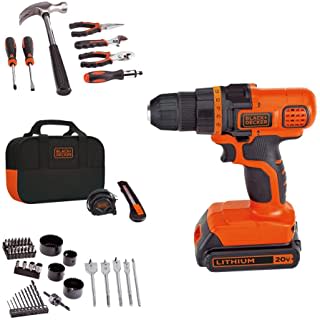 BLACK+DECKER 20V MAX Drill & Home Tool Kit, 68 Piece (LDX120PK) with  BLACK+DECKER WM425-A Portable Project Center and Vise
