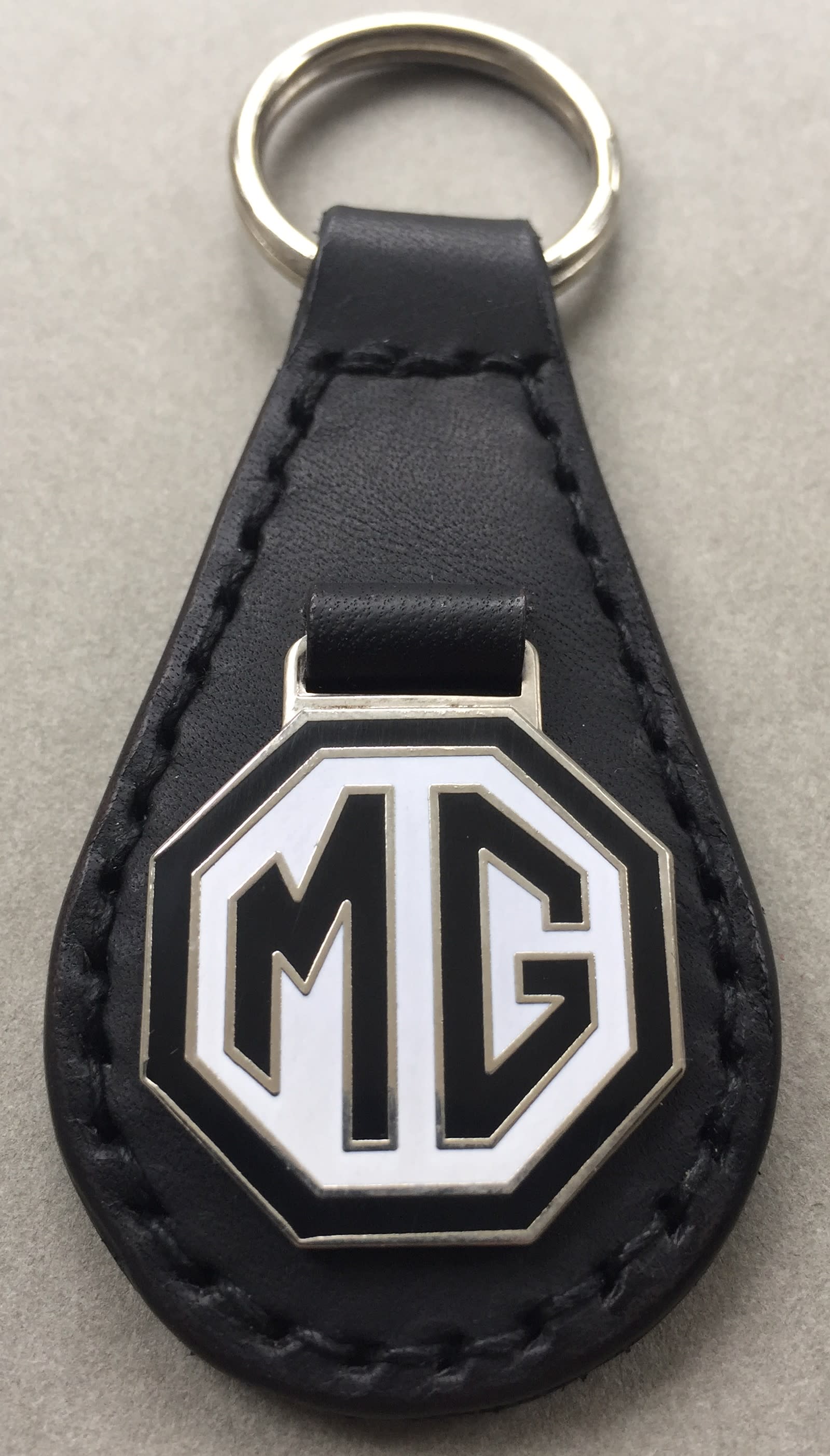 MGB Enamel and leather key ring 