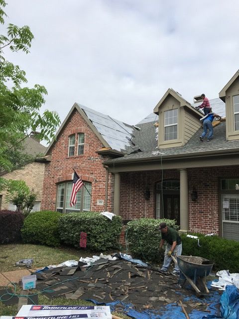 Residential storm damage roofing project