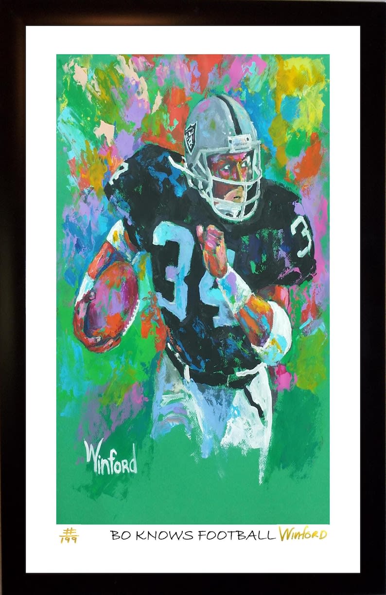 Bo Jackson Poster Print, American Football Wall Art, Artwork, Sport Posters  for Wall, Game Room Poster, Canvas Art, No Frame Poster, Original Art