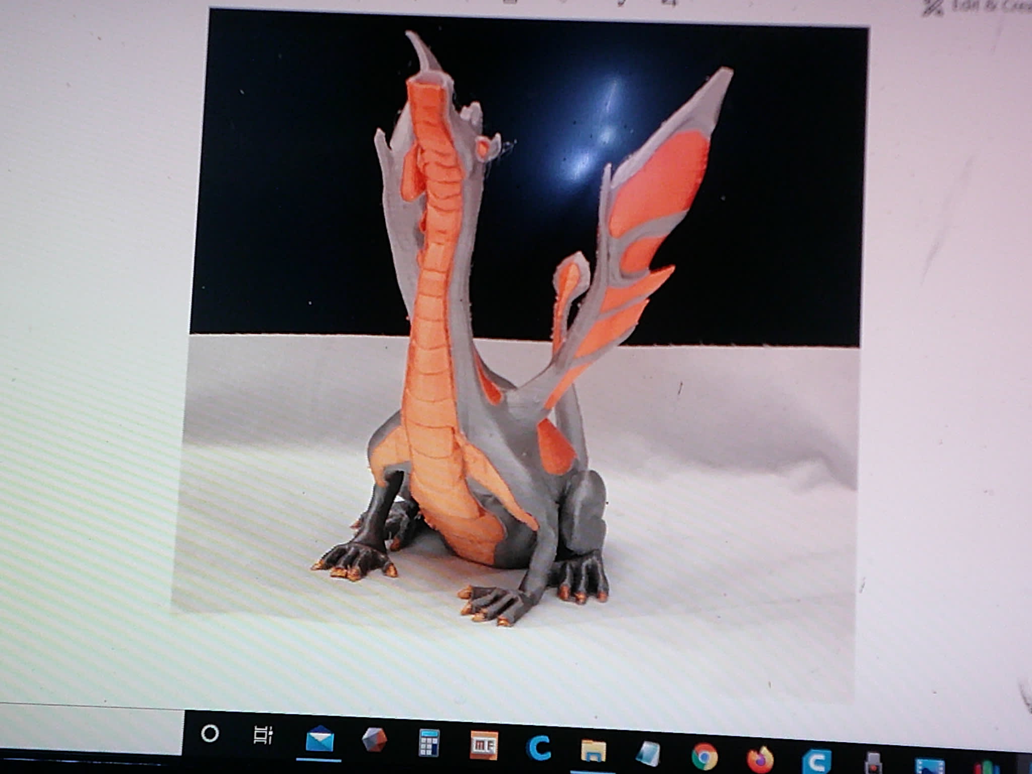 Two Color 3D Printed Dragon, Personalized Color, 24 Inch, by