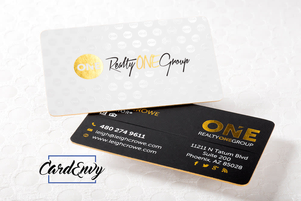 Black & Gold Real Estate Business Card 500 Printed Business cheapest Cards Personalized Faux Gold Foil Calling Card Template Realtor Marketing Realty